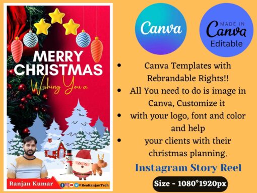 Merry Christmas Customizable Templates Canva Editable