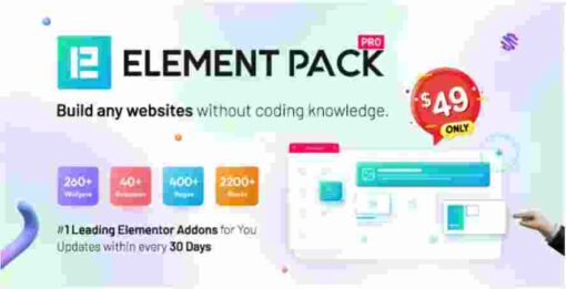 Element Pack Pro GPL Addon for Elementor Page Builder Plugin
