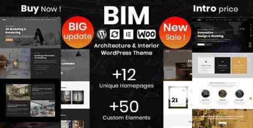 BIM Theme GPL Architecture & Interior Design Elementor WordPress Theme