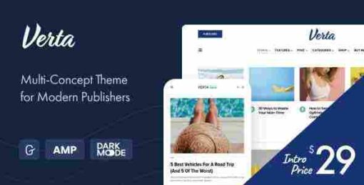 Verta Theme GPL – Multi-Concept WordPress Theme for Modern Publishers