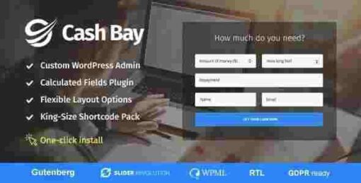 Cash Bay Theme GPL Banking and Payday Loans WordPress Theme