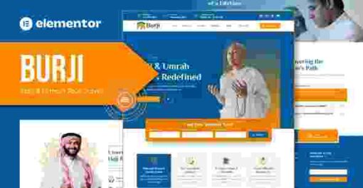 Burji Hajj & Umrah Tour Elementor Travel Template Kit