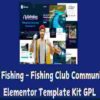 Go Fishing Elementor Template Kit GPL Fishing Club Community