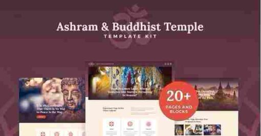 Vihara Elementor Template Kit GPL Ashram & Oriental Buddhist Temple Kit