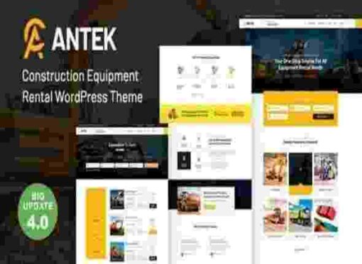 Antek Theme GPL Construction Equipment Rentals WordPress Theme