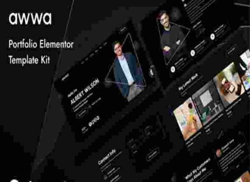 Awa Template Kit GPL Dark Portfolio Elementor