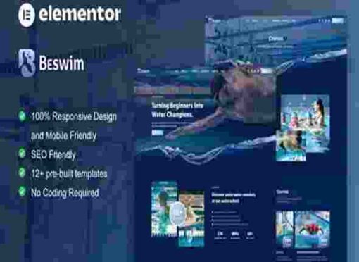 Basvim Template Kit GPL Swimming Courses & Training