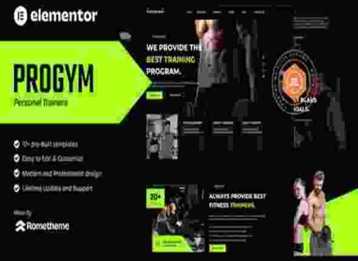 Pragym Template Kit GPL Personal Trainers & Fitness Elementor Template Kit