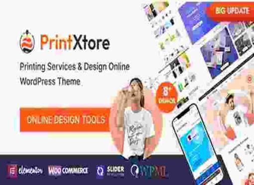 PrintXtore Theme GPL Printing Services & Design Online WordPress WooCommerce Theme