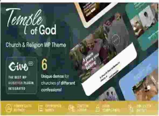 Temple of God Theme GPL Religion and Church WordPress Theme