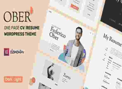 Ober Theme GPL CV Resume WordPress Theme