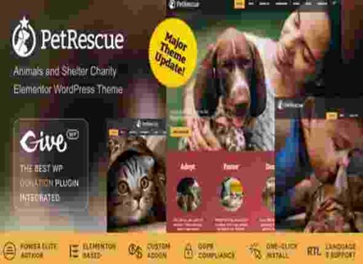 Pet Rescue Theme GPL Animals and Shelter Charity WP Theme